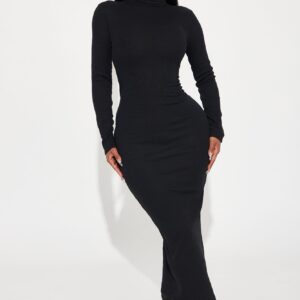 Alina Turtleneck Ribbed Midi Dress