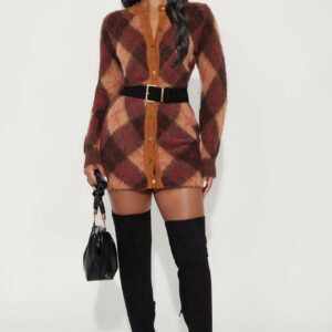 Amina Argyle Sweater Mini Dress