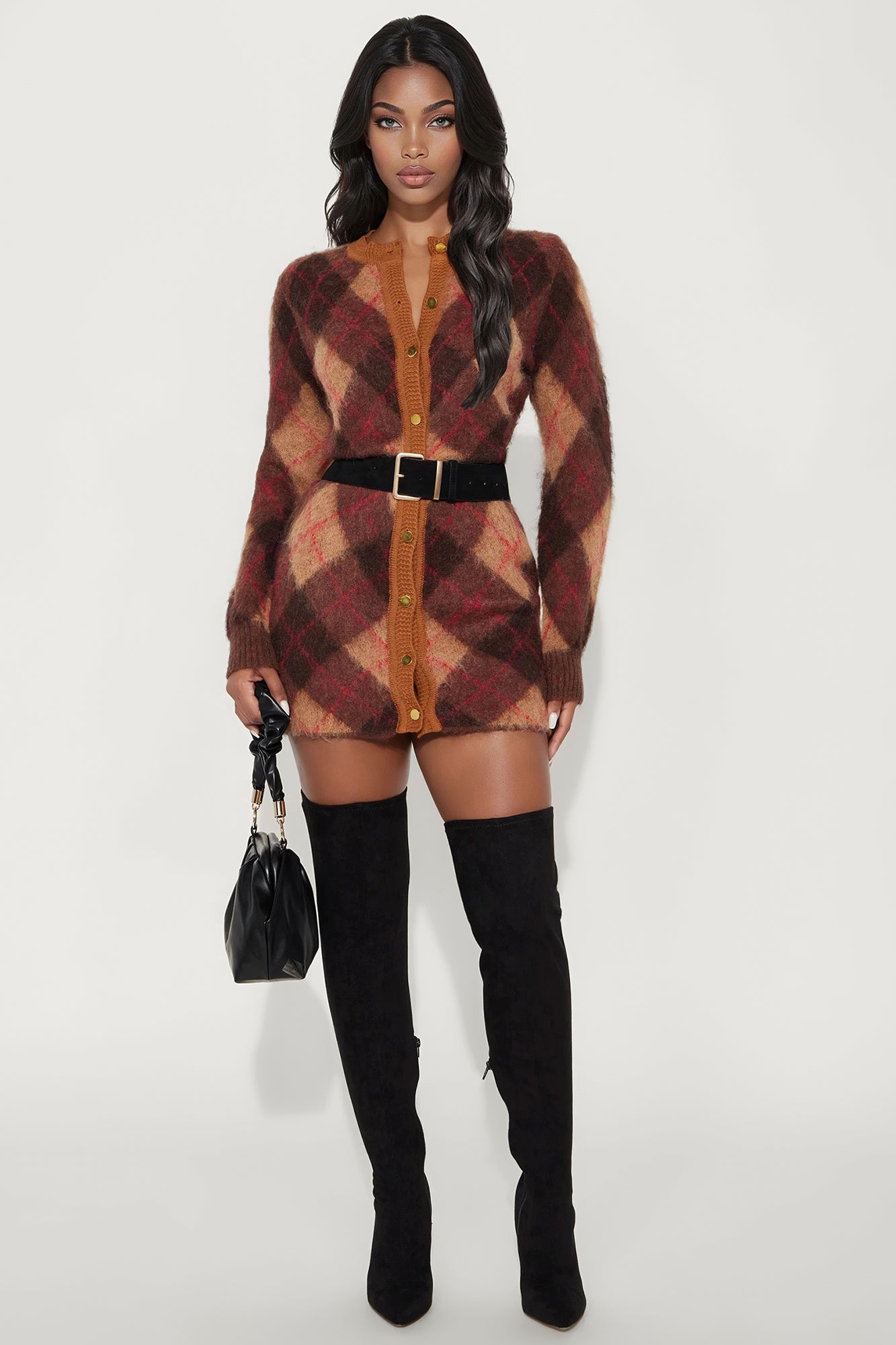 Amina Argyle Sweater Mini Dress